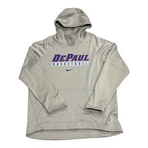 Nike DePaul Blue Demons NCAA Basketball Gray Pullover Hoodie Sweatshirt Mens XL